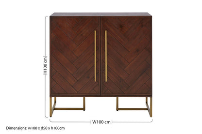 Como Acacia Wood Effect Drinks Cabinet