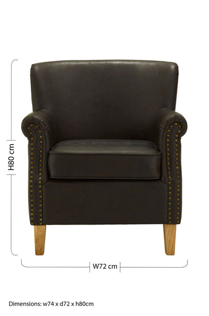 Valencia Brown Leather Effect Armchair