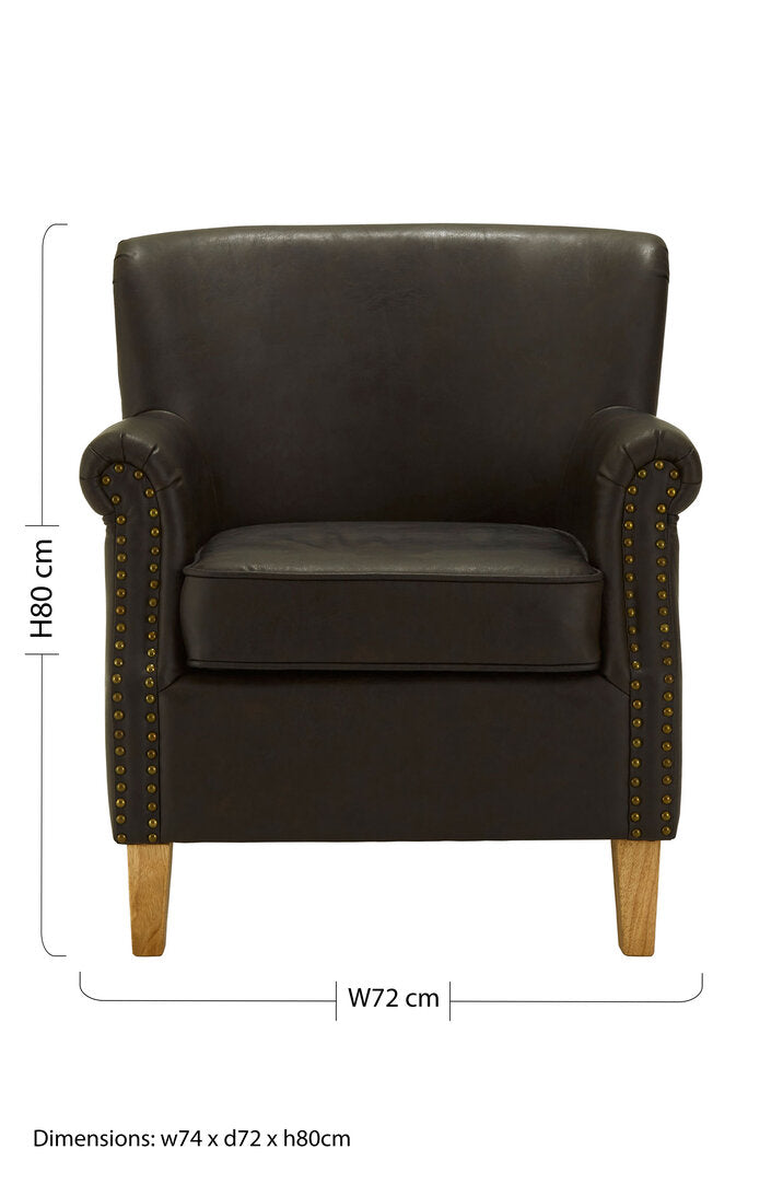 Valencia Brown Leather Effect Armchair