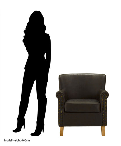 Valencia Brown Leather Effect Armchair