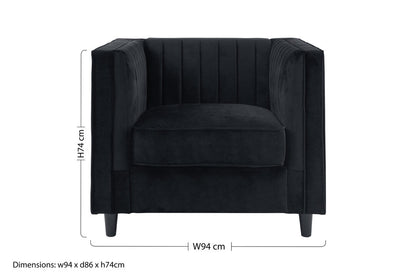 Hudson Black Velvet Chair