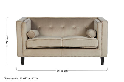 Soho Two Seater Mink Velvet Sofa