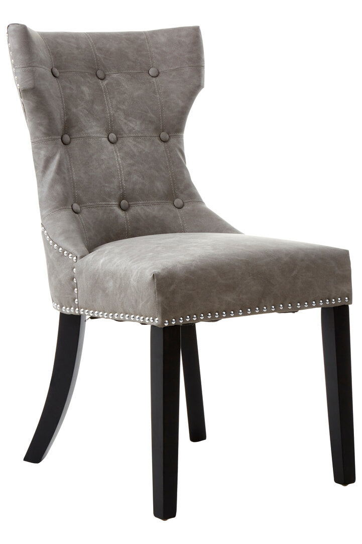 Balmoral Grey Leather Effect Dining Chair