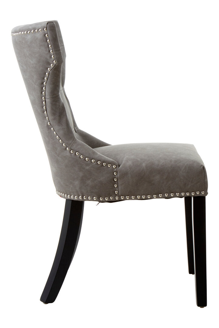 Balmoral Grey Leather Effect Dining Chair