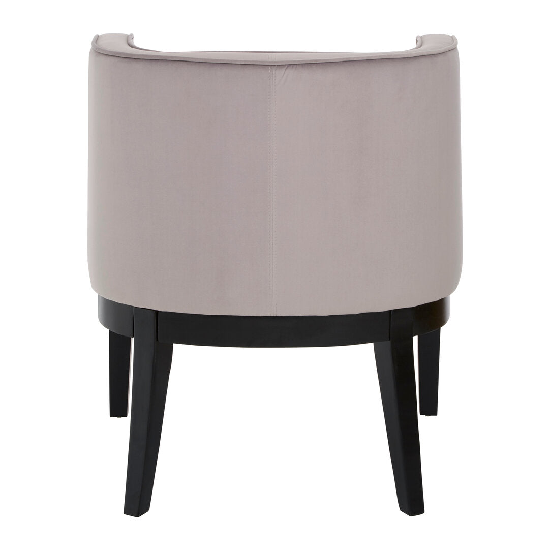 Balmoral Velvet Curved Back Chair Light Grey 