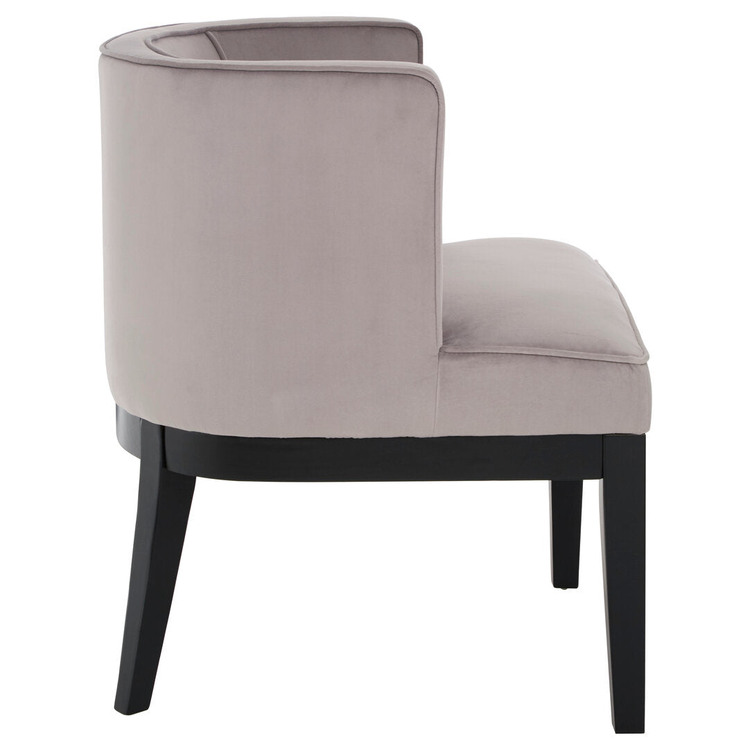 Balmoral Light Grey Velvet Curved Back Chair