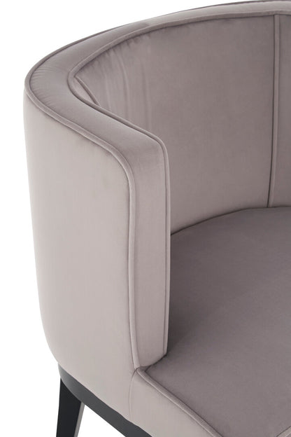 Balmoral Light Grey Velvet Curved Back Chair