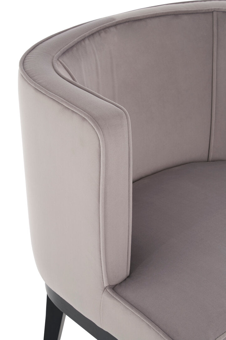 Balmoral Light Grey Velvet Curved Back Chair