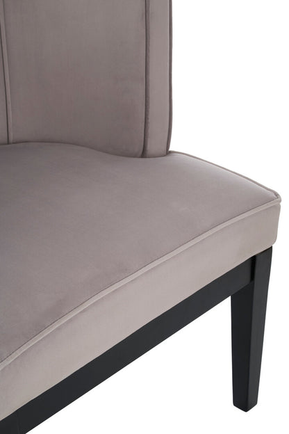 Balmoral Light Grey Velvet Curved Back Chair