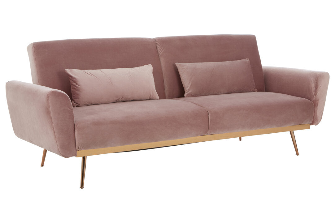 York Pink Velvet Sofa Bed