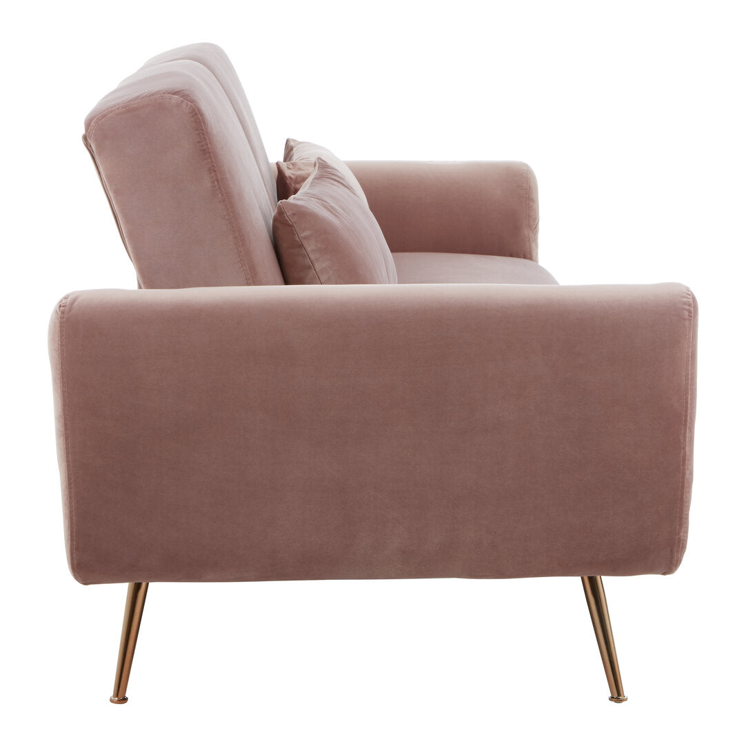 York Pink Velvet Sofa Bed