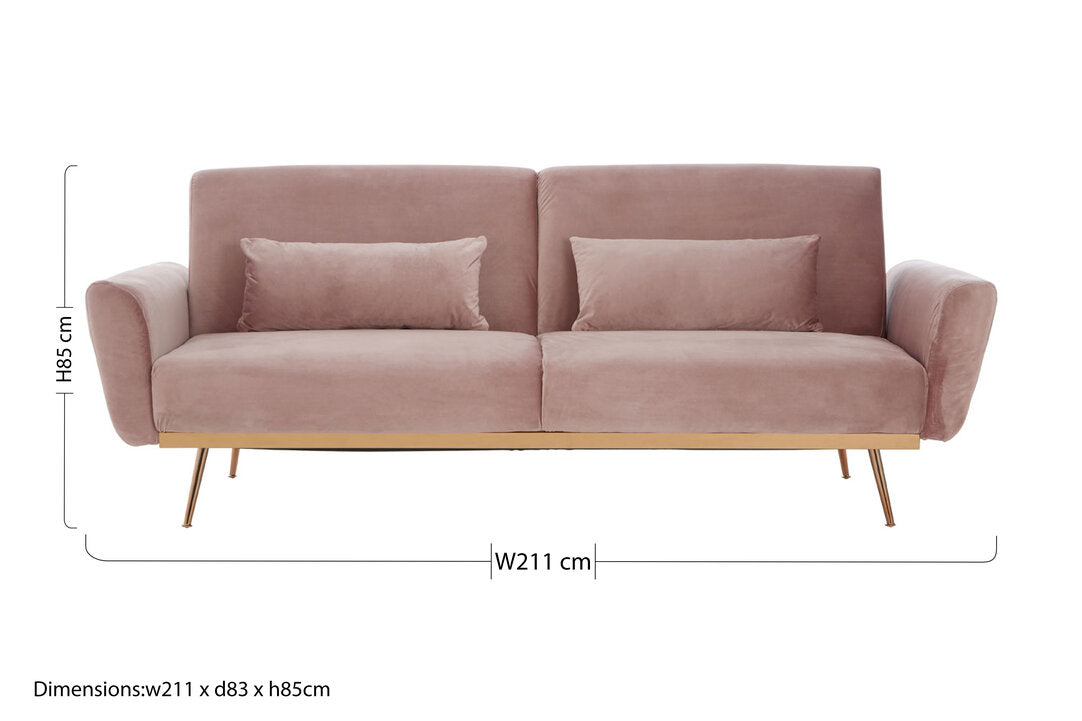 York Pink Velvet Sofa Bed