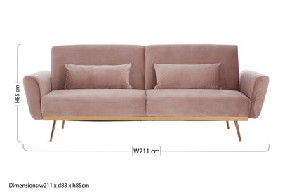 York Pink Velvet Sofa Bed