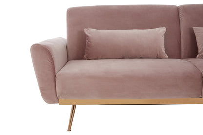 York Pink Velvet Sofa Bed