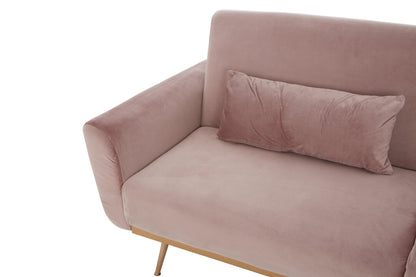 York Pink Velvet Sofa Bed