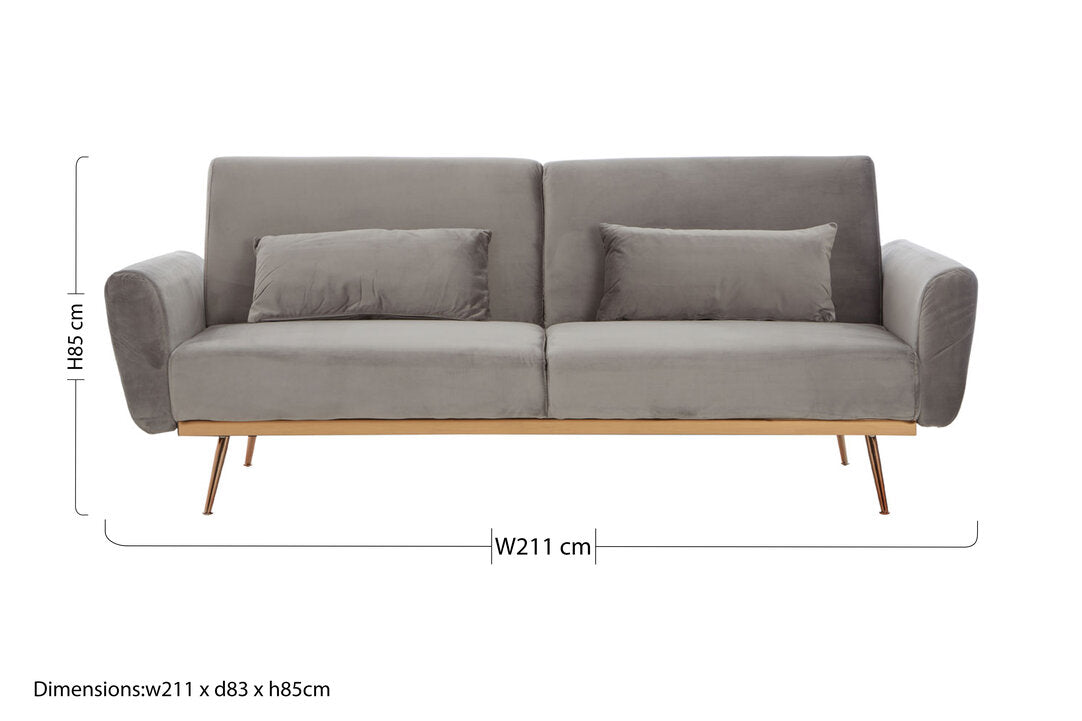 York Grey Velvet Sofa Bed