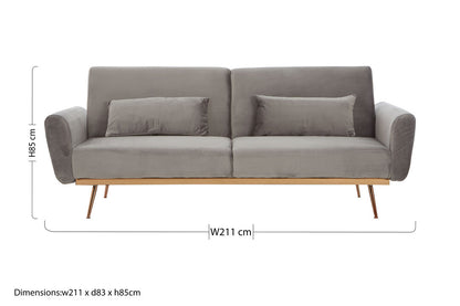 York Grey Velvet Sofa Bed