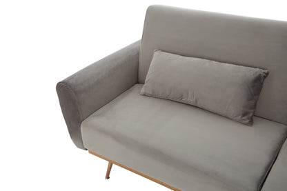 York Grey Velvet Sofa Bed