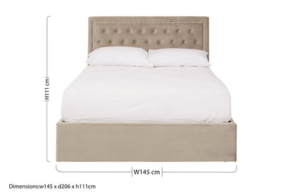 Brighton Mink Velvet Ottoman Double Bed