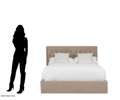 Brighton Mink Velvet Ottoman King Bed