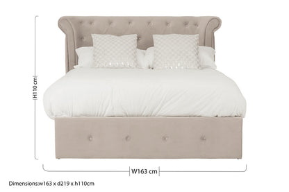 Bath Mink Velvet Ottoman Double Bed