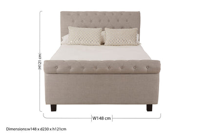 Norwich Light Grey Ottoman Double Bed