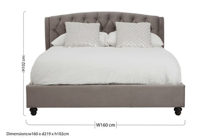Lincoln Grey Velvet King Bed