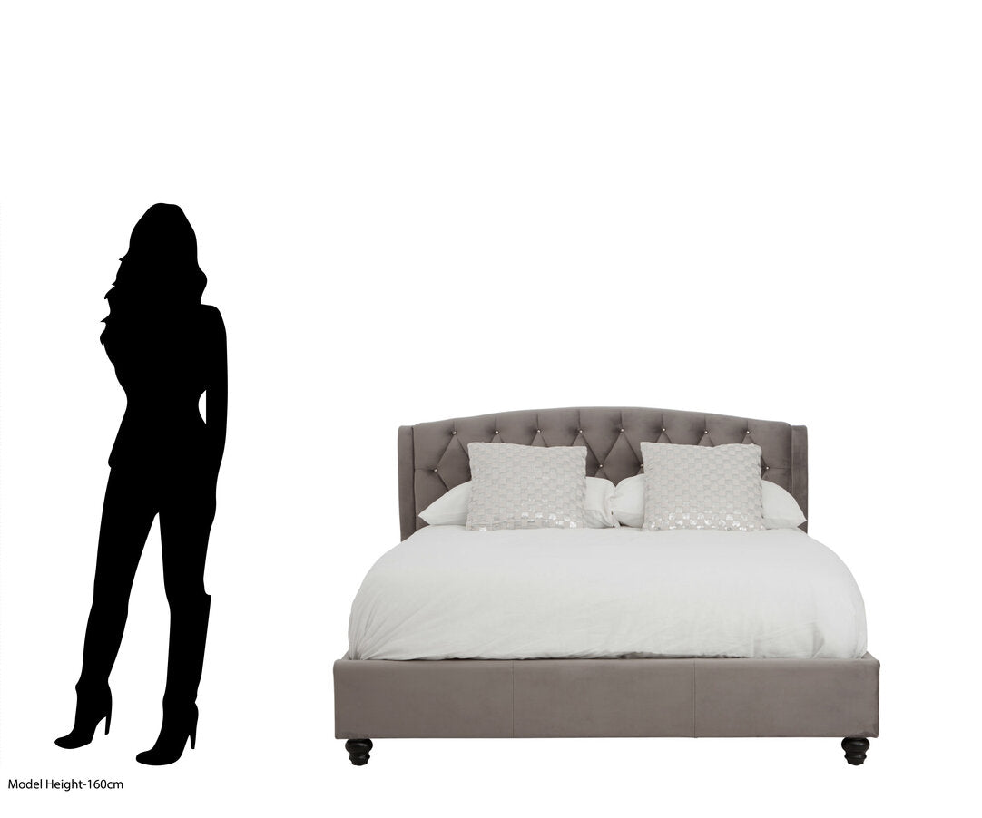 Lincoln Grey Velvet King Bed