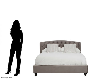 Lincoln Grey Velvet King Bed