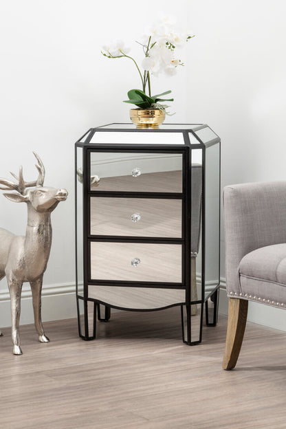 Milan 3 Drawer Mirrored Chest