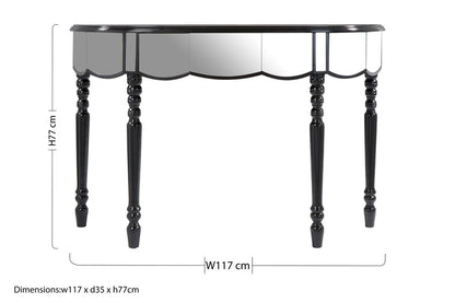 Milan Mirrored Console Table