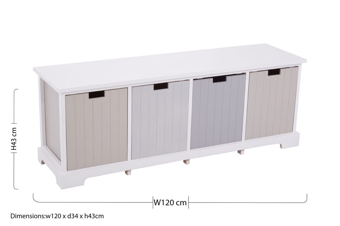 Belgravia England 4 Drawer Bench