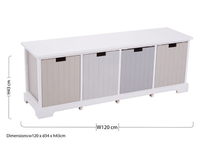 Belgravia England 4 Drawer Bench