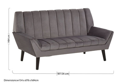 Naples 2 Seat Grey Sofa