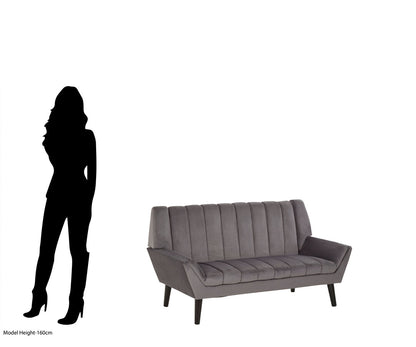 Naples 2 Seat Grey Sofa