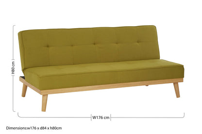 Richmond 3 Seat Green Sofa Bed