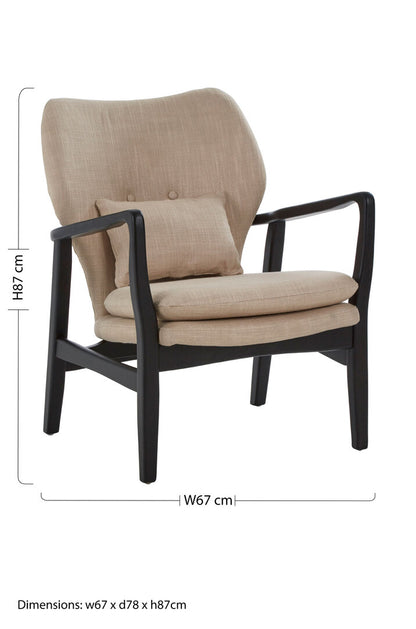 Richmond Beige Chair With Black Wooden Frame