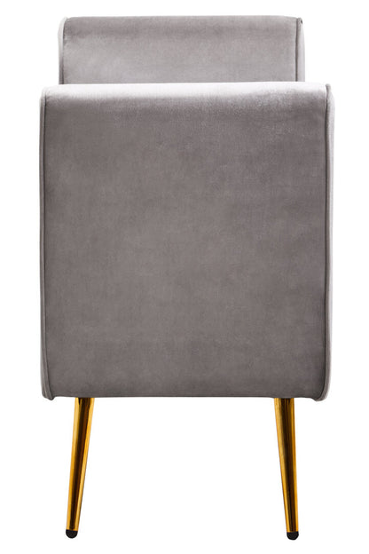 Regent Grey Velvet Ottoman Storage Bench