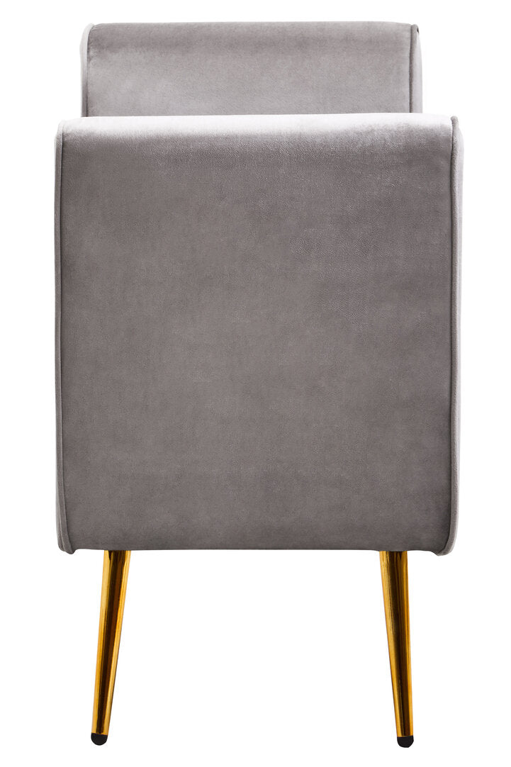 Regent Grey Velvet Ottoman Storage Bench