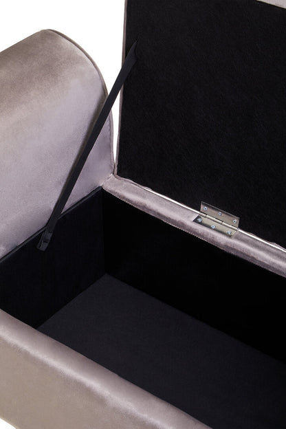 Regent Mink Velvet Ottoman Storage Bench