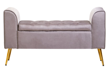 Regent Mink Velvet Ottoman Storage Bench