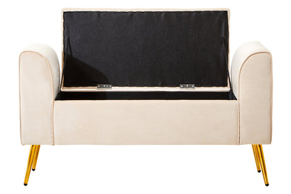 Regent Stone Velvet Ottoman Storage Bench