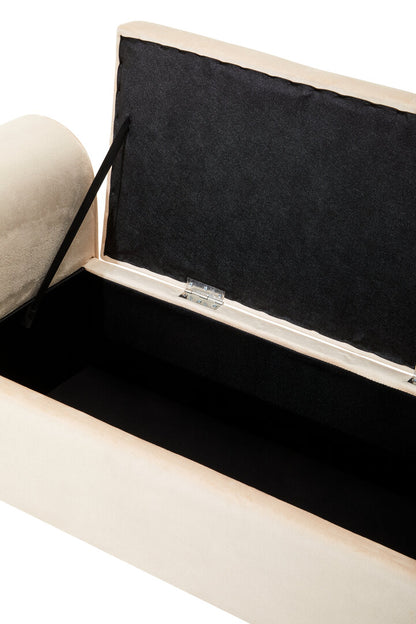 Regent Stone Velvet Ottoman Storage Bench