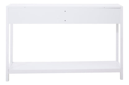 Como White Wood and Rattan Two Drawer Console Table