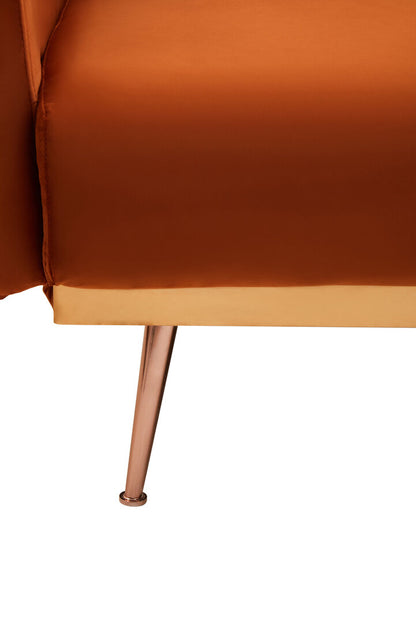 York Burnt Orange Velvet Sofa Bed