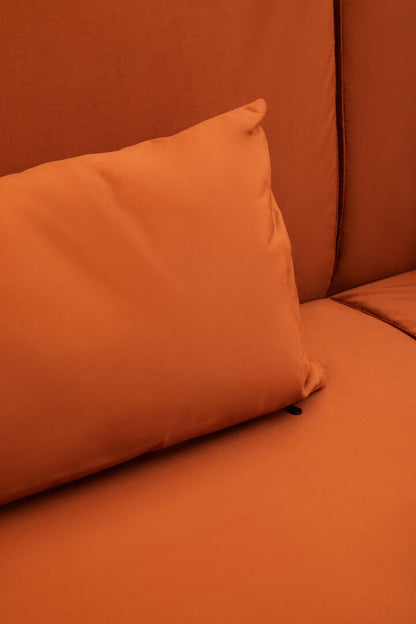 York Burnt Orange Velvet Sofa Bed