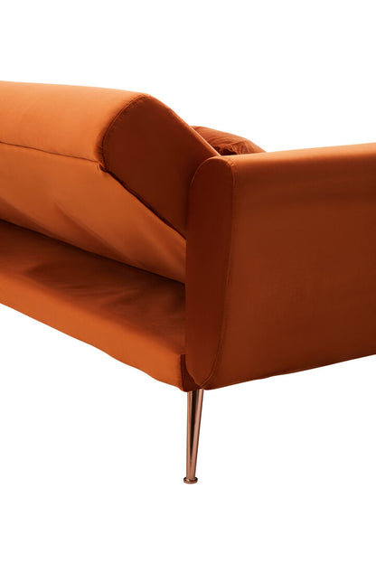York Burnt Orange Velvet Sofa Bed