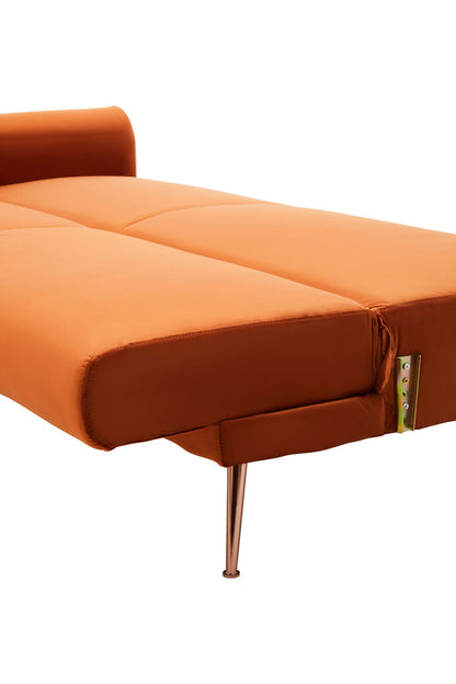 York Burnt Orange Velvet Sofa Bed