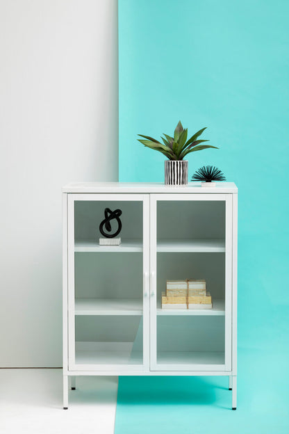 Cambridge Two Door White Metal Cabinet