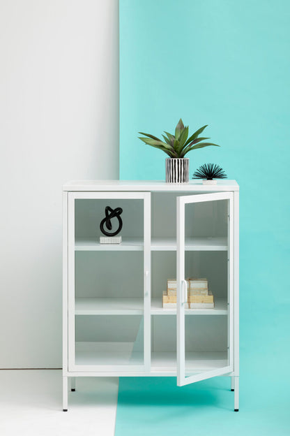 Cambridge Two Door White Metal Cabinet